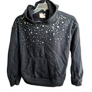 Cat & Jack Black Starry Night Hoodie XL (14) Girls Pullover Sweatshirt JJ4208